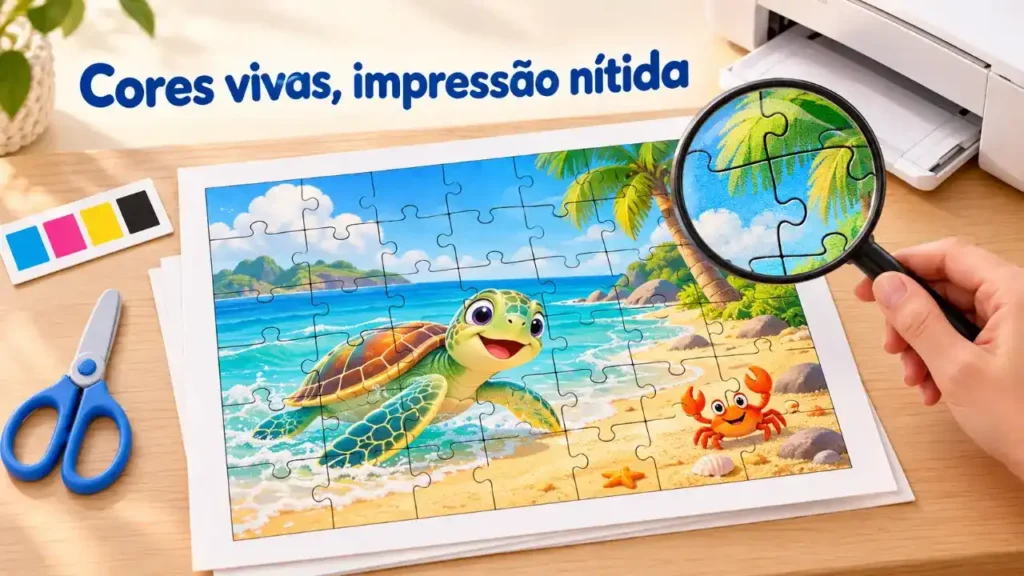 Quebra-cabeça colorido para imprimir, recortar e montar: dicas para uma boa impressão